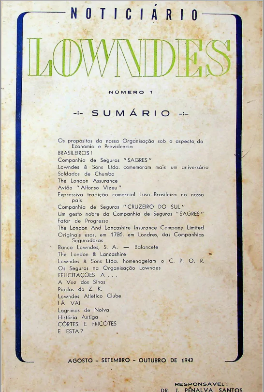 Noticiário Lowndes – Nº 1