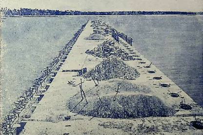 Foto de obra do novo porto