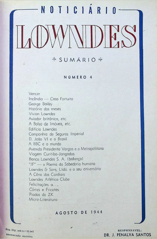 Noticiário Lowndes – Nº 4