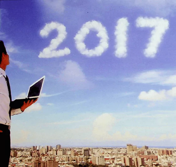 Ano Novo Imagem com "2017" nas nuvens