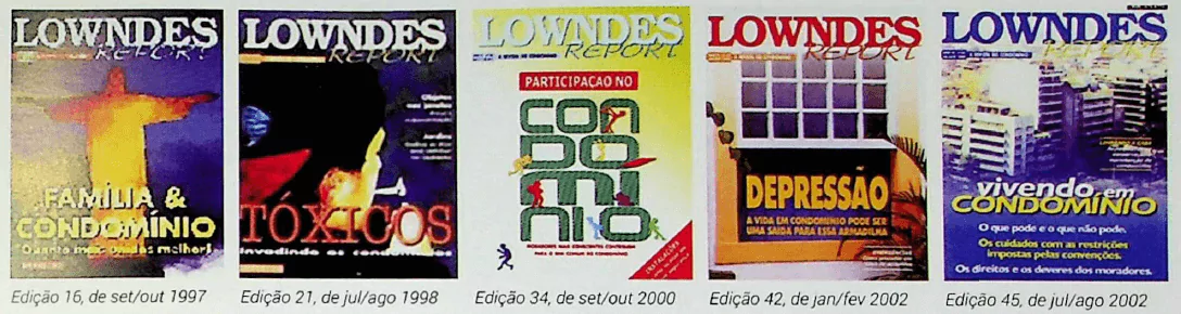 Imagens das capas da Lownde Report de diversas edições
