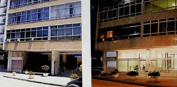 Reforma da Fachada Condomínio Maria dos Anjos Foto da fachada antes e depois da reforma