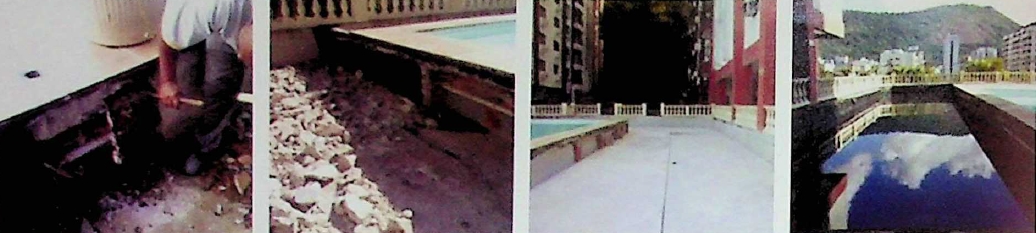 Fotos de processos de impermeabilização no condomínio Chácara dos Pinheiros